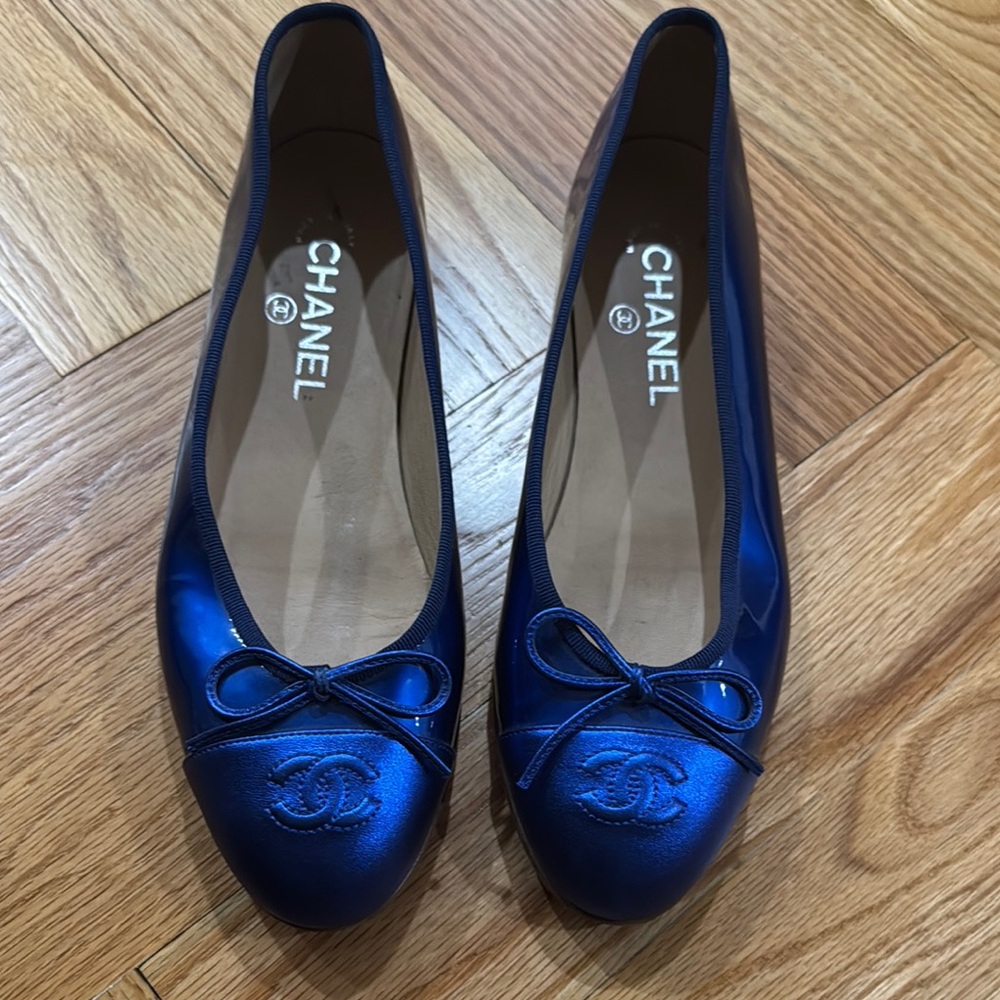 Chanel Blue Ballet Flats